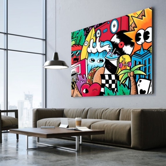 large artwork for wall Backdate 3 Extra Large Wall Art, Street Art Canvas Art Print, Living Room