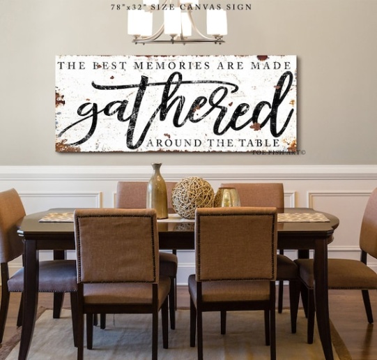 wall decorations for dining room Backdate 4 The Best Memories are Made Gathered Around the Table Modern