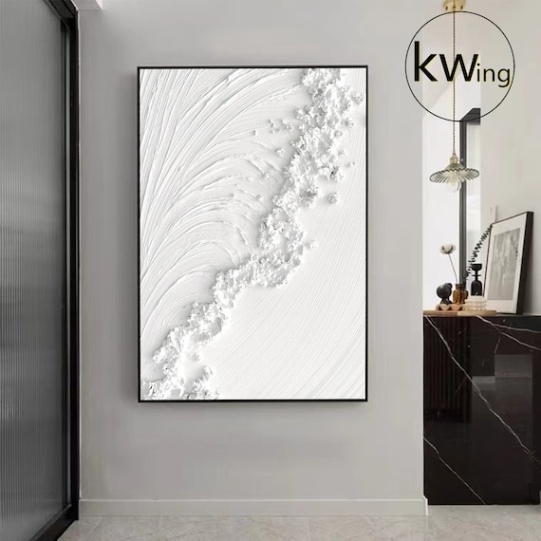 white textured wall art Niche Utama 1 Large White Textured Canvas Painting,white Textured Wall Art