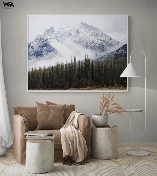 nature wall art Niche Utama 1 Mountain Photography Office Wall Art Print, Nature Living Room