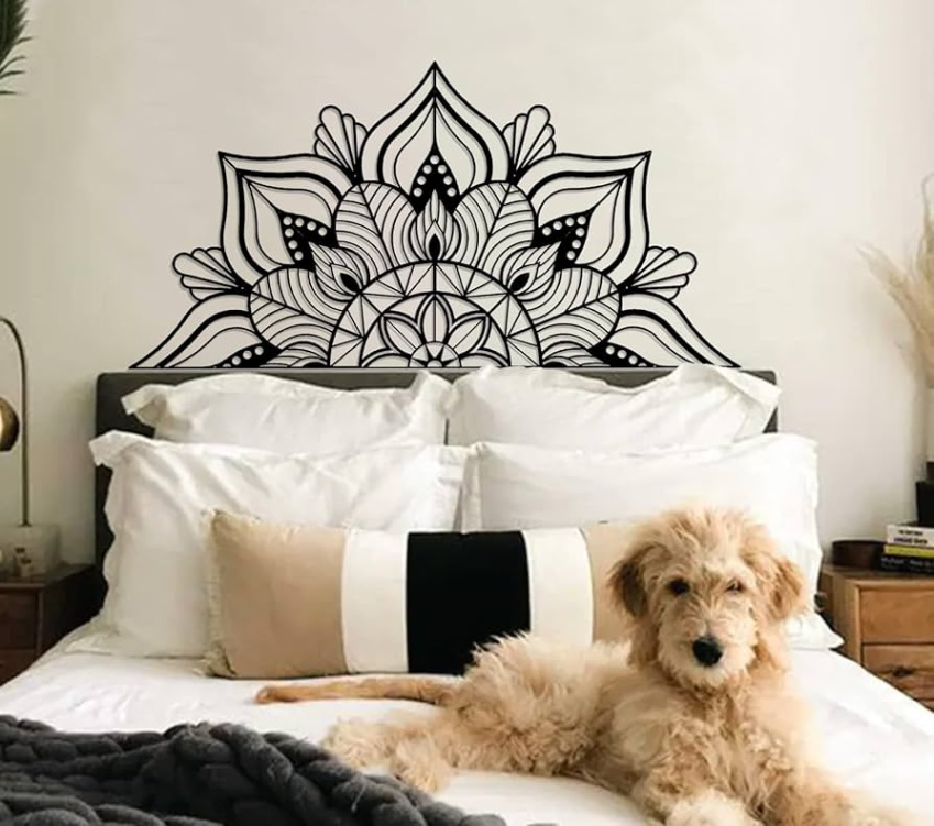 Niche Utama 1 ESTART Large Metal Mandala Wall Decor, Unique Lotus Flower Wall Art For  Home Bedroom Office Indoor And Outdoor (Black) : Amazon