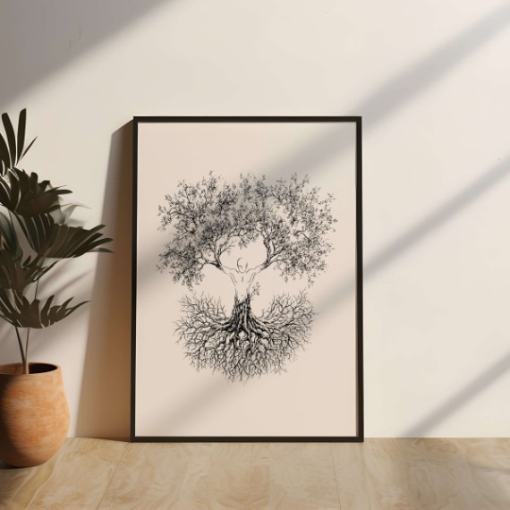 Niche Utama 1 Life Tree Wall Art "Fusion" Gerahmtes Bild