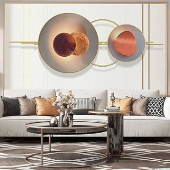 Niche Utama 1 Metal Wall Art Home Decor Gradient Circle Pattern Modern Large Iron Art  Sculpture Ornaments For Living Room Office Bedroom Hotel : Amazon