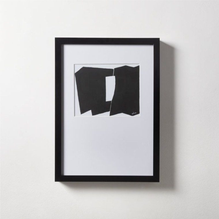 Niche Utama 1 Monochrome II' Framed Black And White Abstract Modern Art Print