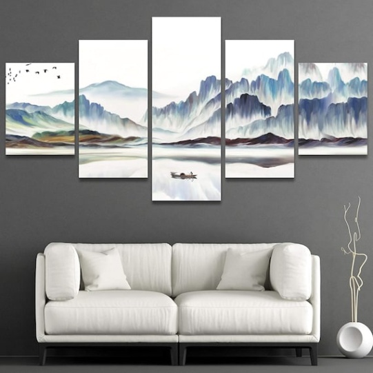 Niche Utama 1  Piece Large Mountain Wall Art, Nature Wall Art, Abstract