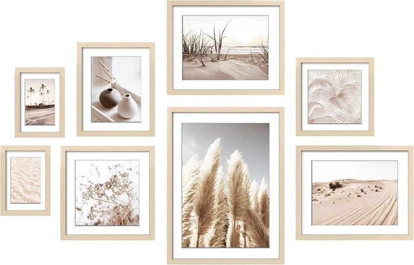 Niche Utama 2 ArtbyHannah Gallery Wall Frame Set Natural Color With Pampas Grass