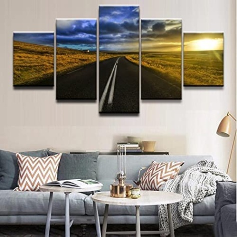 Niche Utama 2 Canvas Wall Art Modular Pictures Home Decor  Pieces Earth Cloud Sunrise  Landscape Painting Living Room HD Printed Poster Wall Decoration Design  Wall