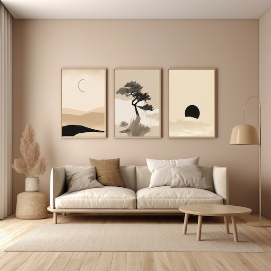 Niche Utama 2 Er Set Minimal Japandi Art Prints Wabi Sabi Wohndekor