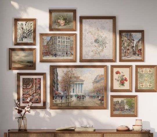 Niche Utama 2 Französische Galerie Wand Print Set Vintage Europäische Druckbare