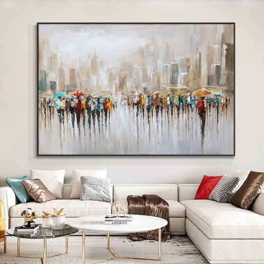 Niche Utama 2 Large Living Room Wall Art, Urban Scene Original Art Extra Large