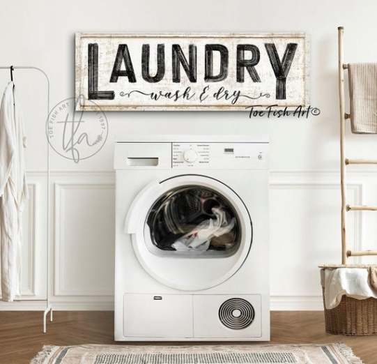 Niche Utama 2 Laundry Wash & Dry Sign Decoration Modern Farmhouse Wall Decor