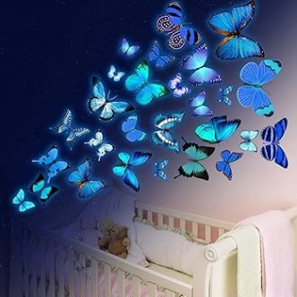 Niche Utama 2 Palasasa Luminous Wall Sticker Butterflies Luminous Wall Sticker  Butterflies Decoration Butterfly Wall Sticker Wall Decoration For Living  Room Bedroom