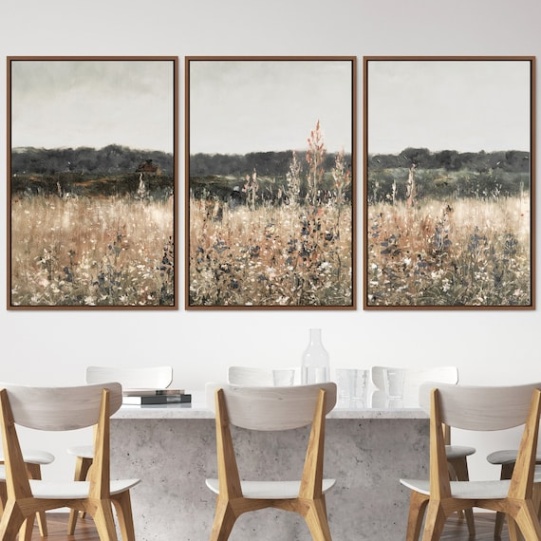 Niche Utama 2  Piece Canvas Wall Art Set, Landscape Wall Art Wildflower Field