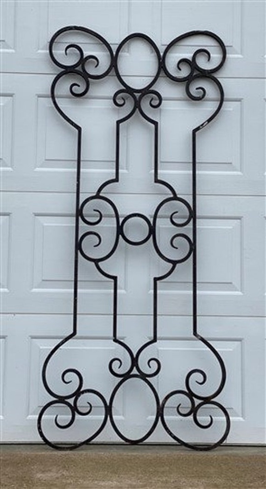 Niche Utama 2 Vintage Wrought Iron Wall Hanging, Panel Decorative Scroll Art