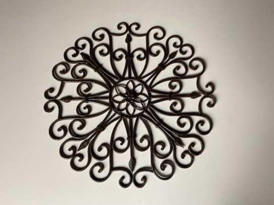 Niche Utama 2 Wrought Iron Wall Decor Outdoor, Hand Forged Metal Outdoor Wall